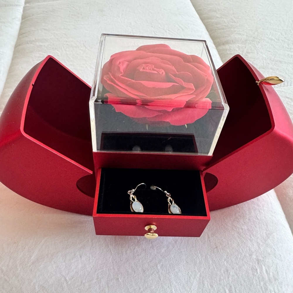 Women Gifts Ideas for Mother’s Day, Preserved Forever Rose Gift with earring